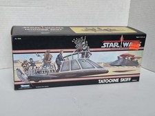 Tatooine Skiff Kenner Star Wars 1984 POTF complete vehicle w box Stand Vintage