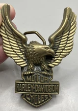 Vintage Harley Davidson Eagle Brass Belt Baron Buckle 1979