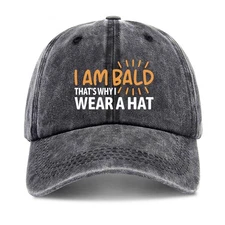 zcyhtqp, I am Bald That's Why I Wear a Hat, Funny Baseball Cap, Funny Trucker...