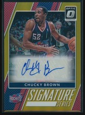 Chucky Brown 2017-18 Panini Donruss Optic Signature Series Gold Prizm Auto /10