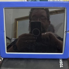 Apple Tablet with Included Protective Case, Blue and Gray Colors, Secure Design