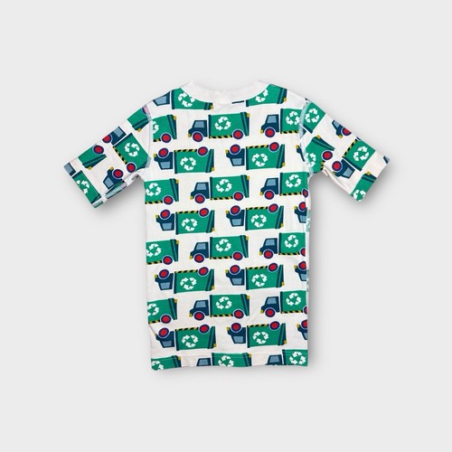 Hanna Andersson Garbage Truck Pattern Organic Pajama Top - Picture 3 of 4
