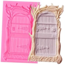 Enchanted Vintage Fairy Garden Fairy Gnome Home Door Silicone Fondant Style A