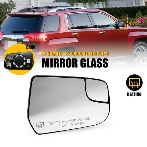 Right Heated Mirror Glass for 2010-2017 Chevy Equinox GMC Terrain Passenger Side