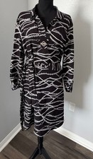 Spense Women XL Dress Black Abstract V-Neck 3/4 Sleeve Stretch Casual Work