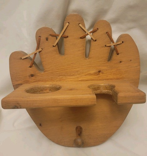 VTG Wood Baseball Softball Bat Hat Hanging Wall Display Handmade