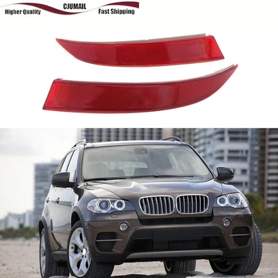 For BMW X5 E70 LCI 2011-2013 Red Rear Bumper Reflectors Reflex Lamps Light Pair - Imagen 1 de 4