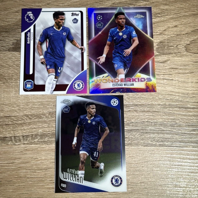 Estevao Willian 2025-26 Chrome Wonderkids RC, Topps Premier League RC, Chrome RC