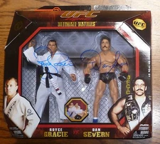 Dan Severn & Royce Gracie Signed Jakks Pacific UFC 4 Legends Action Figure 2010