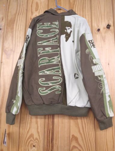 RARE NWT SZ Medium VINTAGE JH DESIGN SCARFACE JACKET SNAP EMBROIDERED CAMO Green - Picture 2 of 18