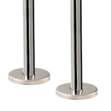 300mm Chrome Metal Pipe & Collar Set (Pair) for Radiator & Towel Rail Valves