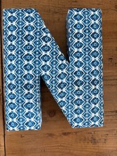 Wall Decor Letter   N   New fabric padded wall hanging monogram alphabet initial
