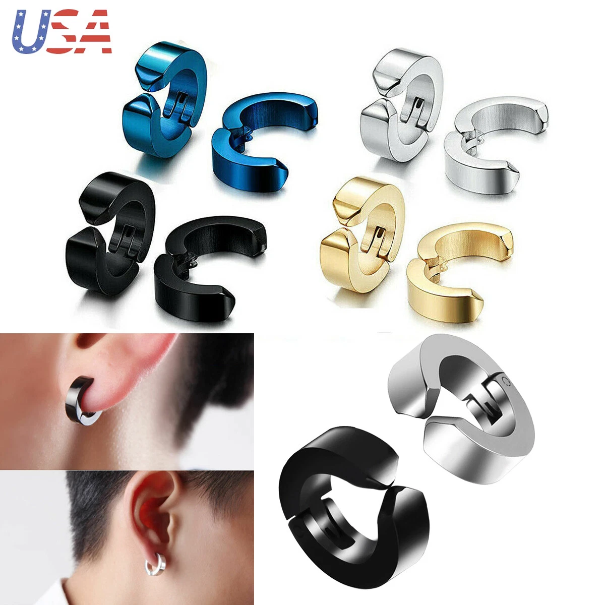 Share more than 176 fake hoop earrings for guys best seven.edu.vn