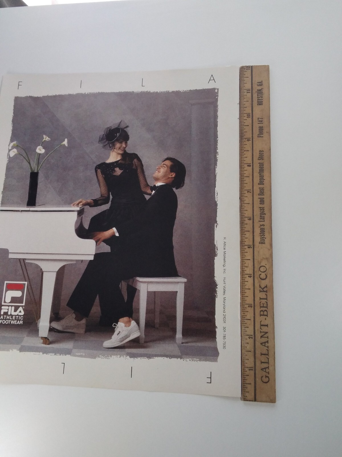 FILA Sneakers Print Ad Original Vtg 1988 Piano Fun