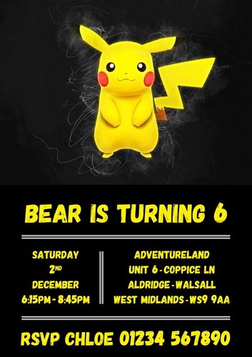 Pokemon Digital Birthday Party Invitations - Personalised Invite - Picture 21 of 55
