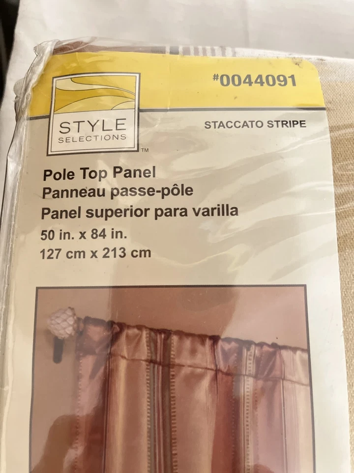 2 Designables  Cinn. Staccato Stripe Pole Top Panels Curtains, Drapes 50" x 84" - Image 4 of 4