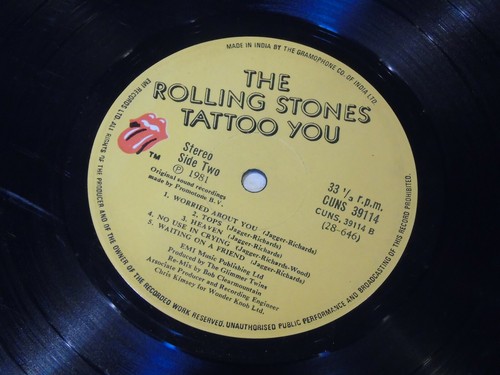 ROLLING STONES - Tattoo You - 1981 India 11-track vinyl LP - Imagen 3 de 4