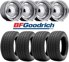 15x8 Chrome Rally Moon Wheels Rims Tires 255 60 15 Bfgoodrich Tires Set 15x8 Chrome Rally Moon Wheels Rims Tires 255 60 15 Bfgoodrich Tires Set