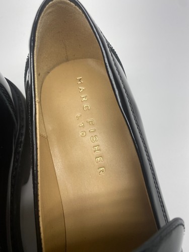 Marc Fisher LTD Womens Ozzie Kiltie Patent Leather Black Lug Loafer Sz 8.5 - Picture 3 of 9