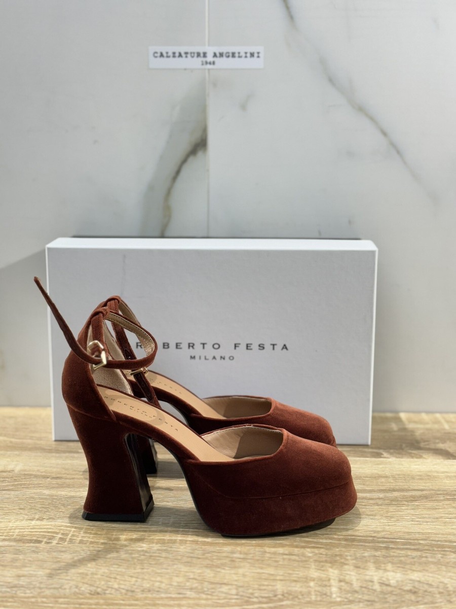 Roberto Festa Pumps Nicla Samt Burgunder Casual Schuhe 37