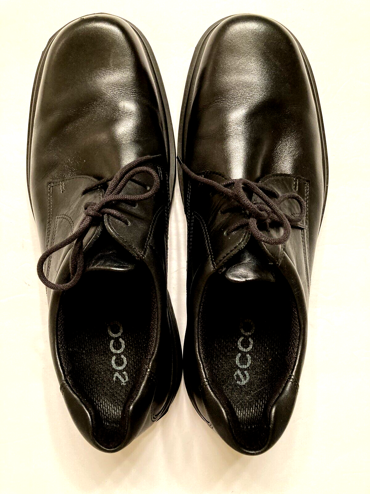 SAOLA Scarpe da uomo ECCO Shock Point nere stringate in pelle euro taglia 46 USA taglia 12