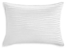 Hudson Park Palmetto Cotton Silk Quilted Standard Sham White New