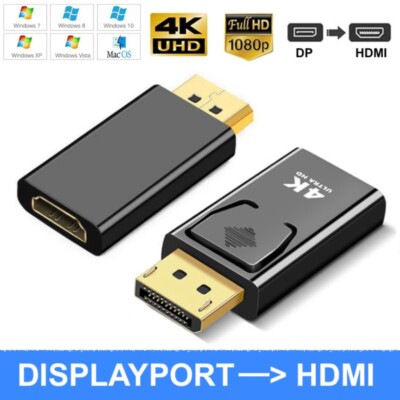 Displayport zu HDMI DP auf HDMI Adapter Konverter Stecker 4K 1080p Full HD Video
