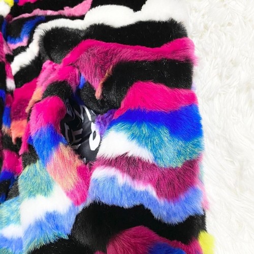Vintage, Multicolor, Fur Coat, Fleece, Desigual, For Children L22.0" W19.6" Used - Picture 6 of 15