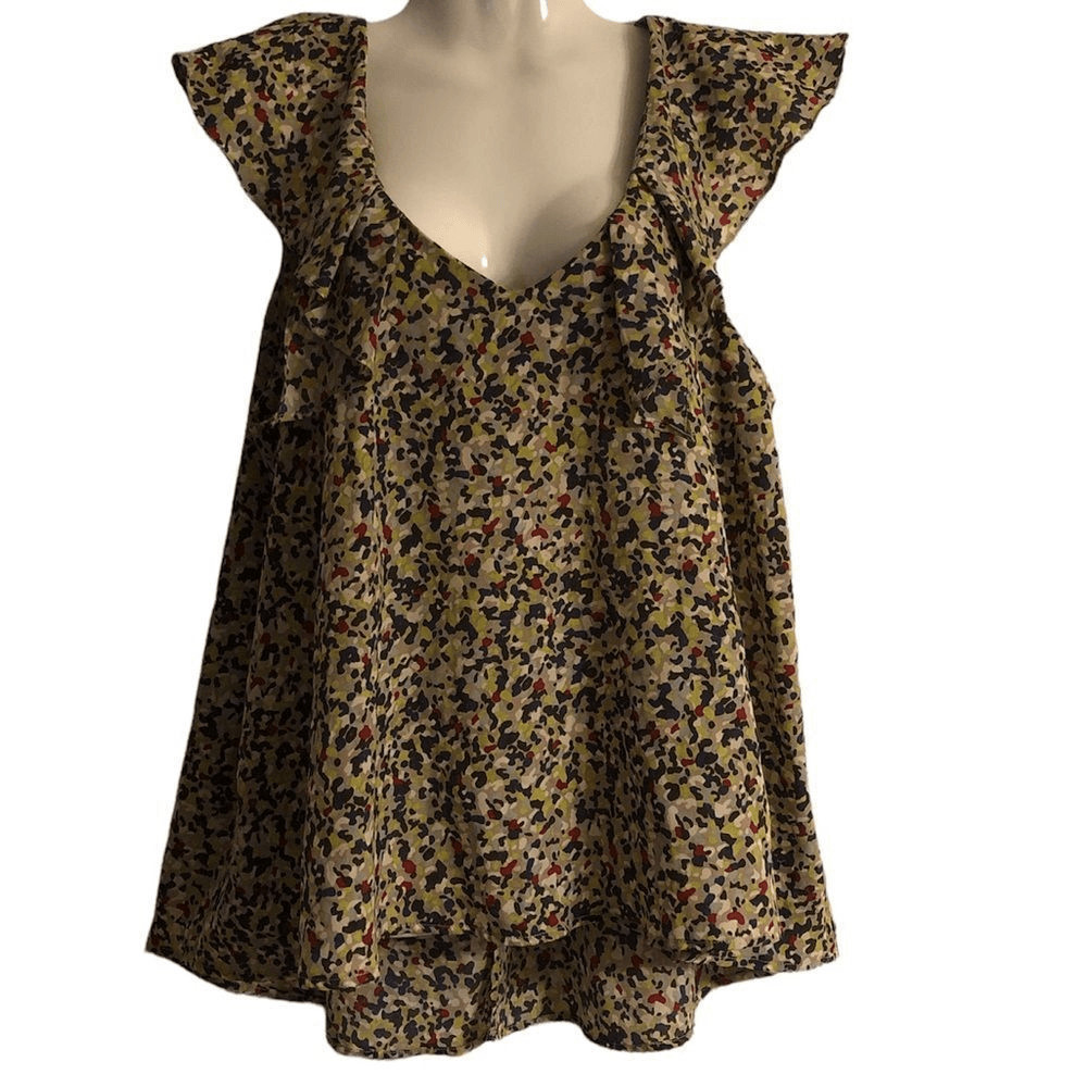 BCBGeneration top Size Large ruffled front back s… - image 1