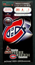 PHOENIX COYOTES VS MONTREAL CANADIENS 02/22/2000 MOLSON CENTER TICKET STUB 14031