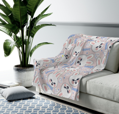 Skzoo Leebit Blanket, StrayKids Leeknow Blanket, Cute Gift For