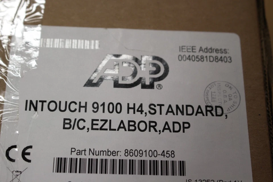 ADP Kronos Intouch 9100 8609100-458  & Quickpunch Plus Option 8609042-412 - Image 3 of 4