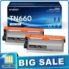2 PACK TN660 Toner Cartridge Replacement for Brother TN660 HL-L2380DW L2320D