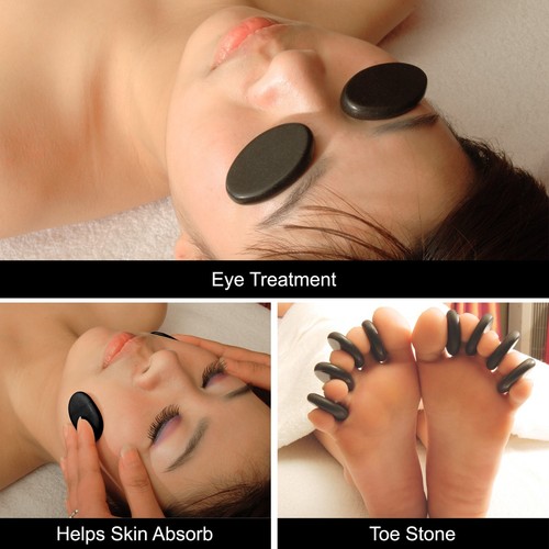 Master Massage 8pcs set Hot stone Toe Basalt Rocks Therapy Natural volcano lava - Picture 4 of 7