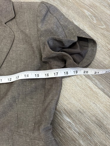 Conjunto de falda y blazer de lino Tahari talla 2 Arthur S. Levine plisado - Imagen 11 de 16