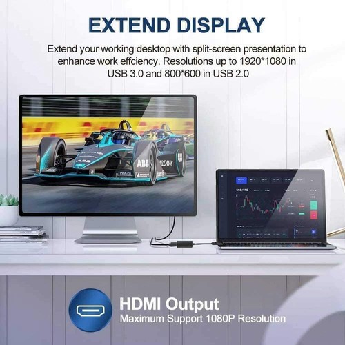 USB 3.0 zu auf HDMI Für Laptop PC HDTV HD 1080P Videokabel Adapter Konverter - Bild 10 von 12