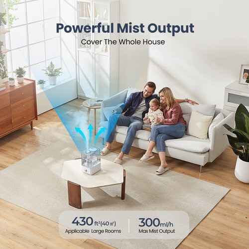 Humidifiers for Large Room Bedroom (6.5L), Cool Mist Ultrasonic Vaporizer for Ho - Picture 2 of 12