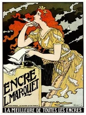 3705.Best of all inks French Poster.Nouveau Art Decor.Home interior wall design