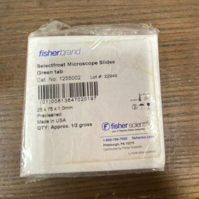 FisherBrand Superfrost Microscope Slides Precleaned 25x75x1mm Approx. 1/2 Gross
