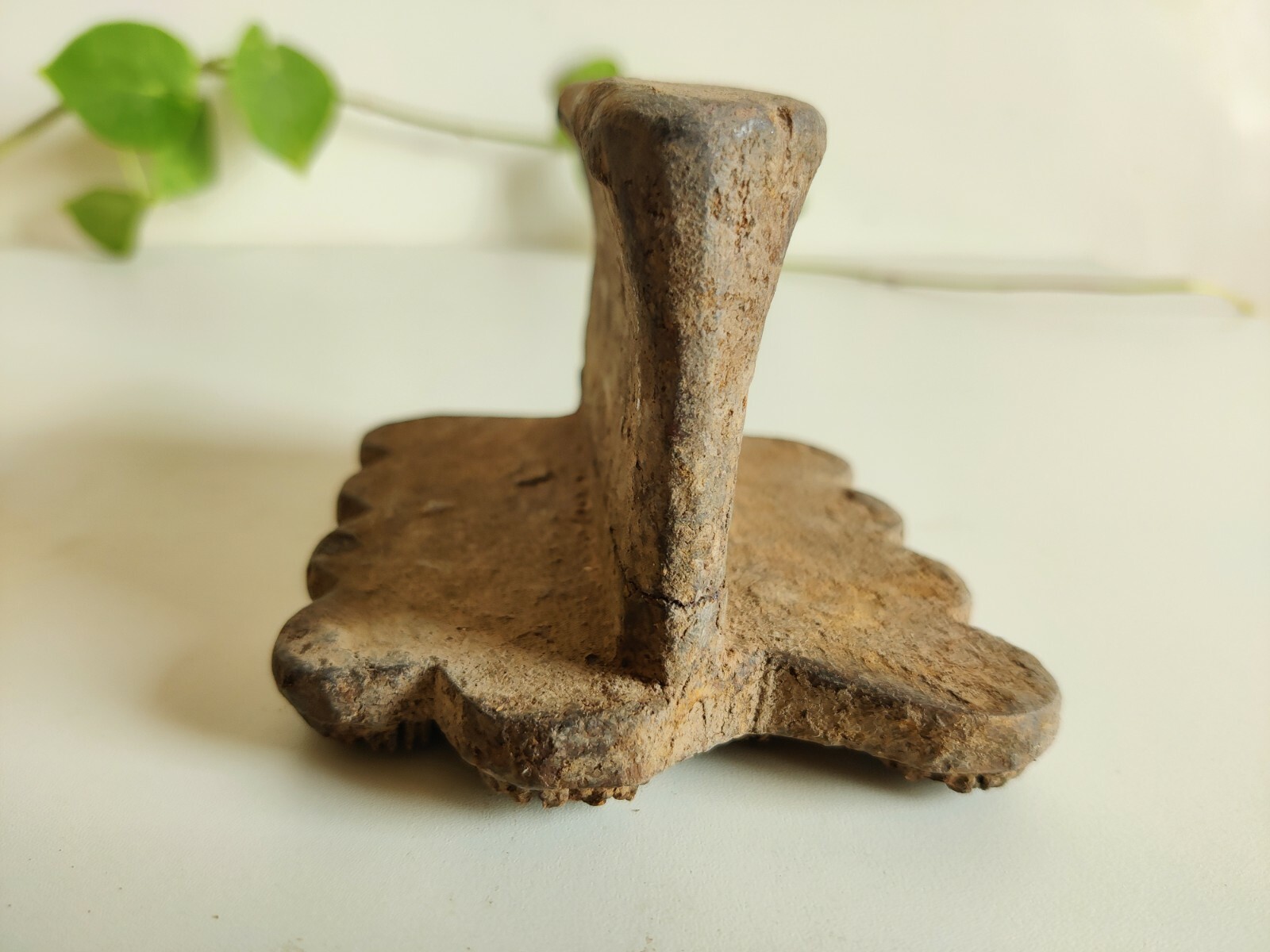 ANCIEN TAMPON BLOC D'impression Textile Socle En Bois Vintage EUR 5,00
