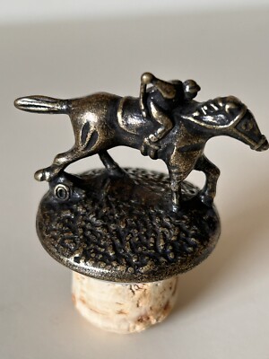 Blanton's Whiskey Bourbon Cork Bottle Stopper w Race Horse & Jockey Letter ''O 