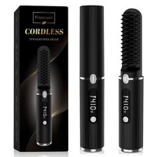 Beard Straightener for Men, Cordless Portable Heated Beard Straightening Comb...