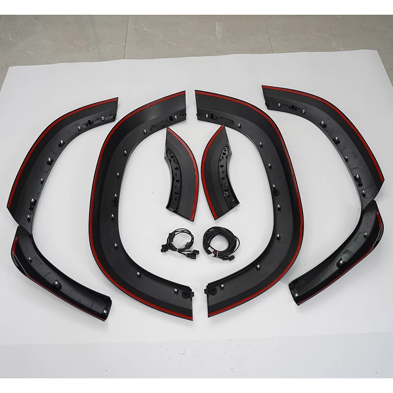 6x Arco de rueda acampanado guardabarros negro brillante con luz para Land Rover Defender 2020+. Foto 4 de 4