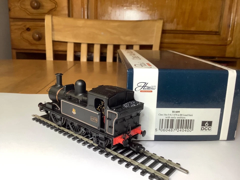 Hattons DJ Models H1409 BR Black Early Emblem 0-4-2 14xx Tank Loco 1470 - Image 3 of 4