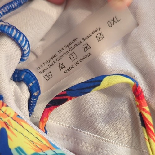 One Piece Swimsuit size 0XL Floral Lace Up Back - Picture 8 of 12