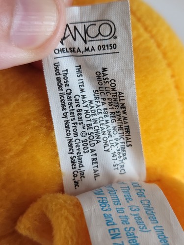 Vintage 2003 Care Bears Brave Heart Lion Plush Nanco Amusement Park Prize Y2K - Picture 6 of 9