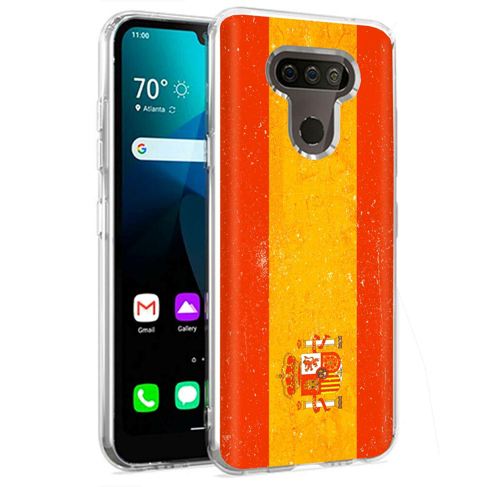 Phone Case for LG Harmony 4,Premier Pro Plus,K41, Old Flag Spain Print