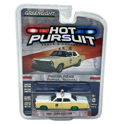 Greenlight Hot Pursuit 1967 Ford Custom Phoenix Police Green