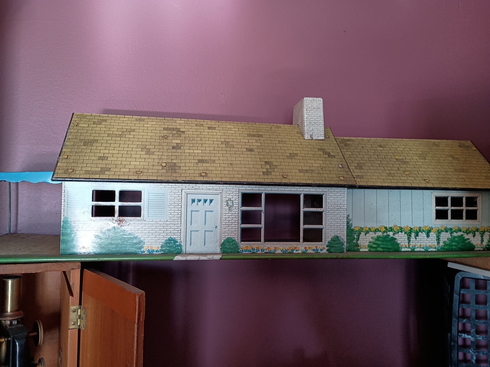 Vintage Marx 1950s Metal Tin Litho Dollhouse Ranch House | eBay