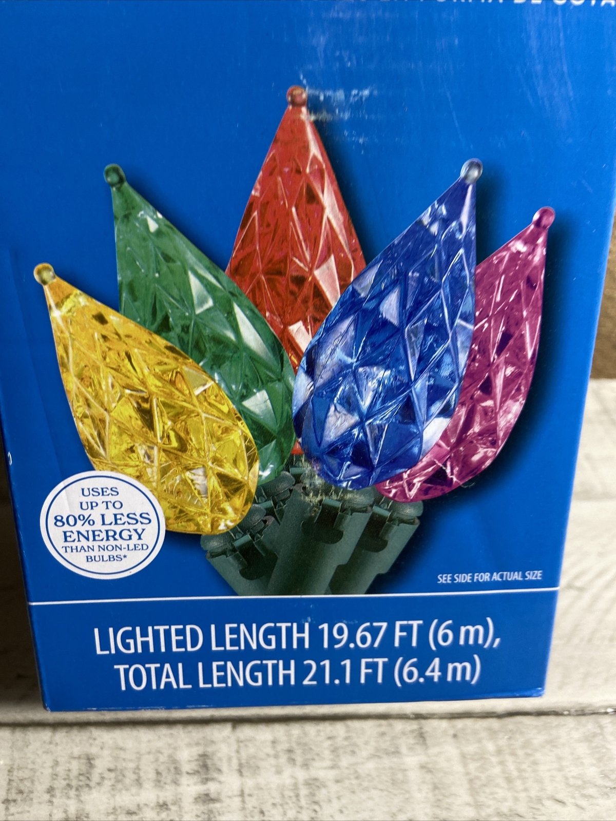 Holiday+Time+60+LED+Multicolor+C6+Teardrop+Lights for sale online eBay